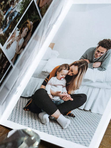 Inside pages of a digital photo book