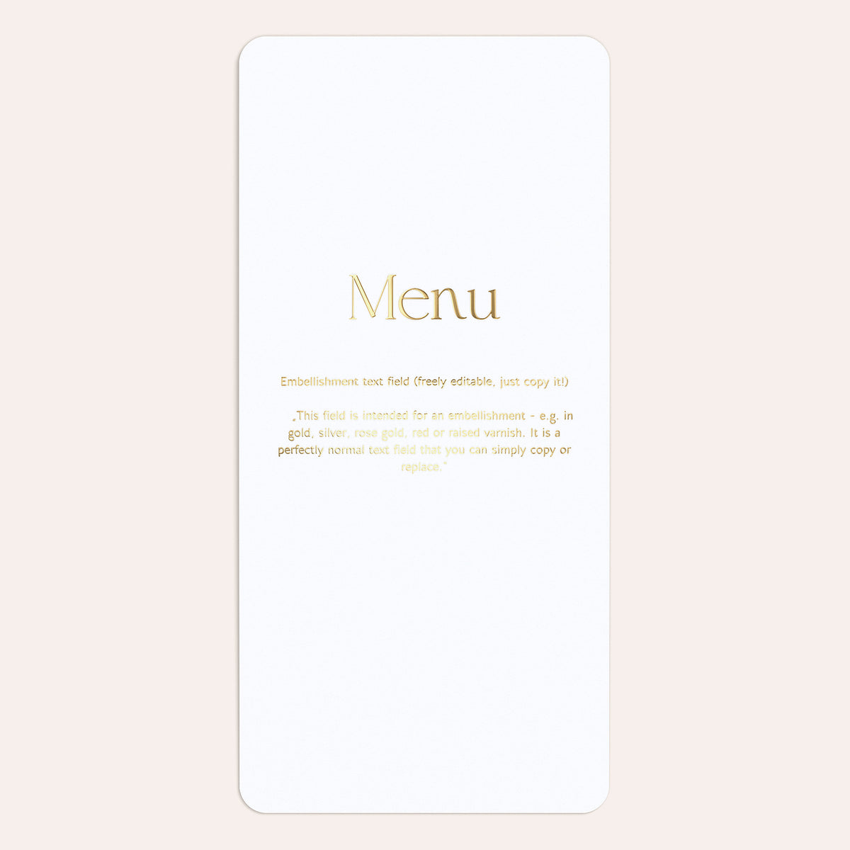 Menu Cards "Own Design"